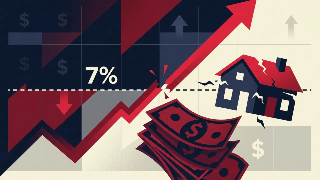 미국 30년 모기지 금리 7% 돌파 그래픽